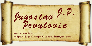Jugoslav Prvulović vizit kartica